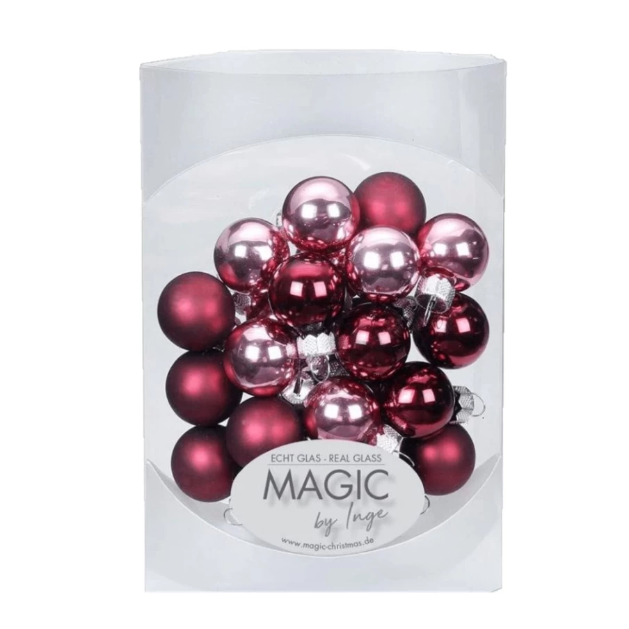 Käthe Wohlfahrt Christmas Berry Kiss Bauble Set - 25 Piece Decorative Ornaments for Holiday Tree Decor