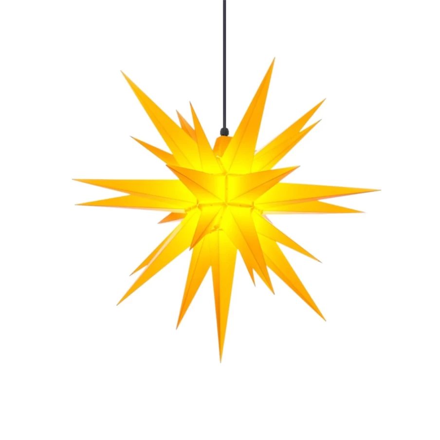 Herrnhuter Sterne Yellow Plastic Christmas Star Decoration, 26.7 Inch Traditional German Advent Star