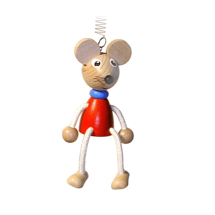 Käthe Wohlfahrt Handcrafted Swinging Mouse Figurine - Decorative Collectible Gift