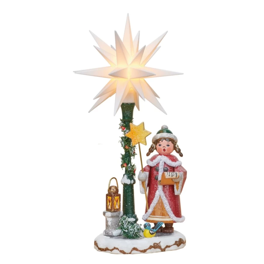 "Hubrig Volkskunst Herrnhuter Winter Carol Singer Figurine for Children Christmas Decoration"