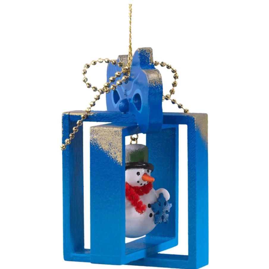 "Käthes Original Blue Snowman Christmas Present - Handcrafted Holiday Gift"