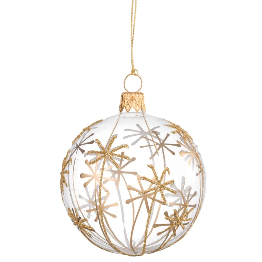 Käthe Wohlfahrt Golden Stars Glass Bauble - 7cm Christmas Ornament for Holiday Decor