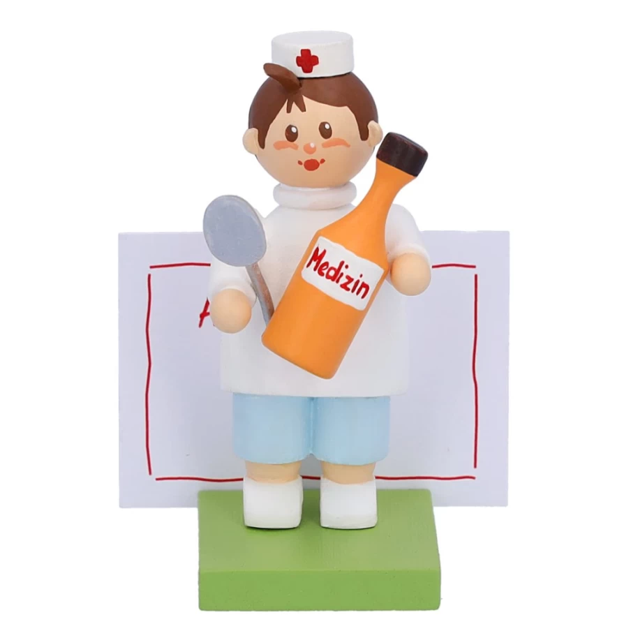 "Käthes Original Boy With Medicine Collectible Figurine – Handcrafted German Porcelain Statue"