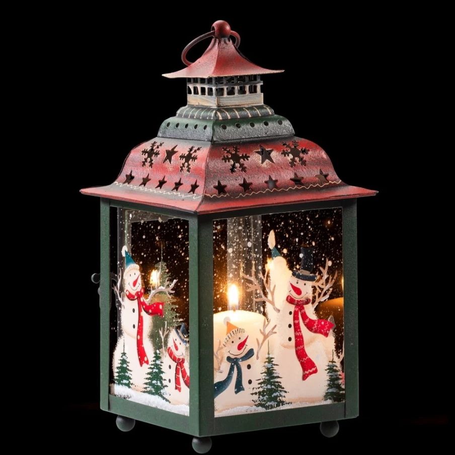 Käthe Wohlfahrt Snow Fun Decorative Lantern - Traditional German Christmas Decor