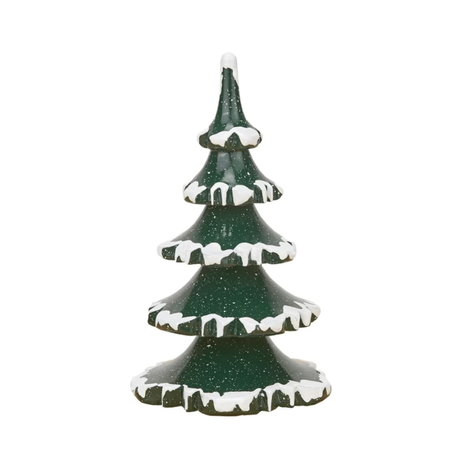 "Hubrig Volkskunst Winter Tree Decor - 4.3 Inch Festive Holiday Ornaments, Set of 2 for Children's Christmas Decor"