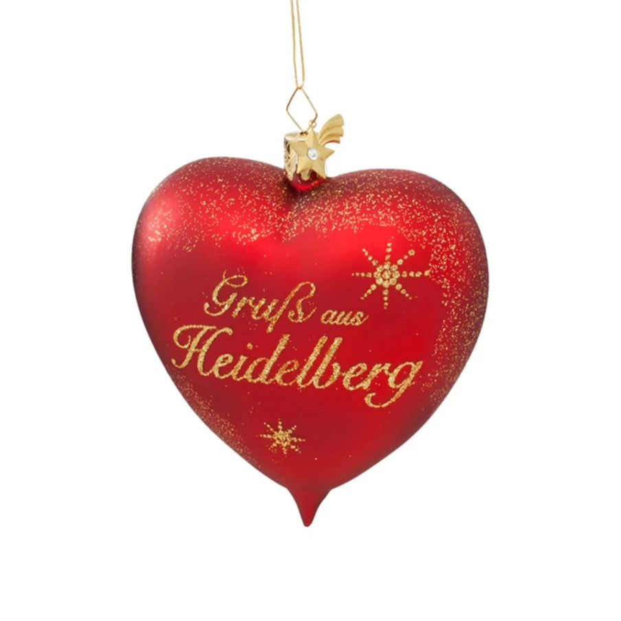 "Poesie in Glas Heart 'Grus Aus Heidelberg' Glass Art Souvenir"