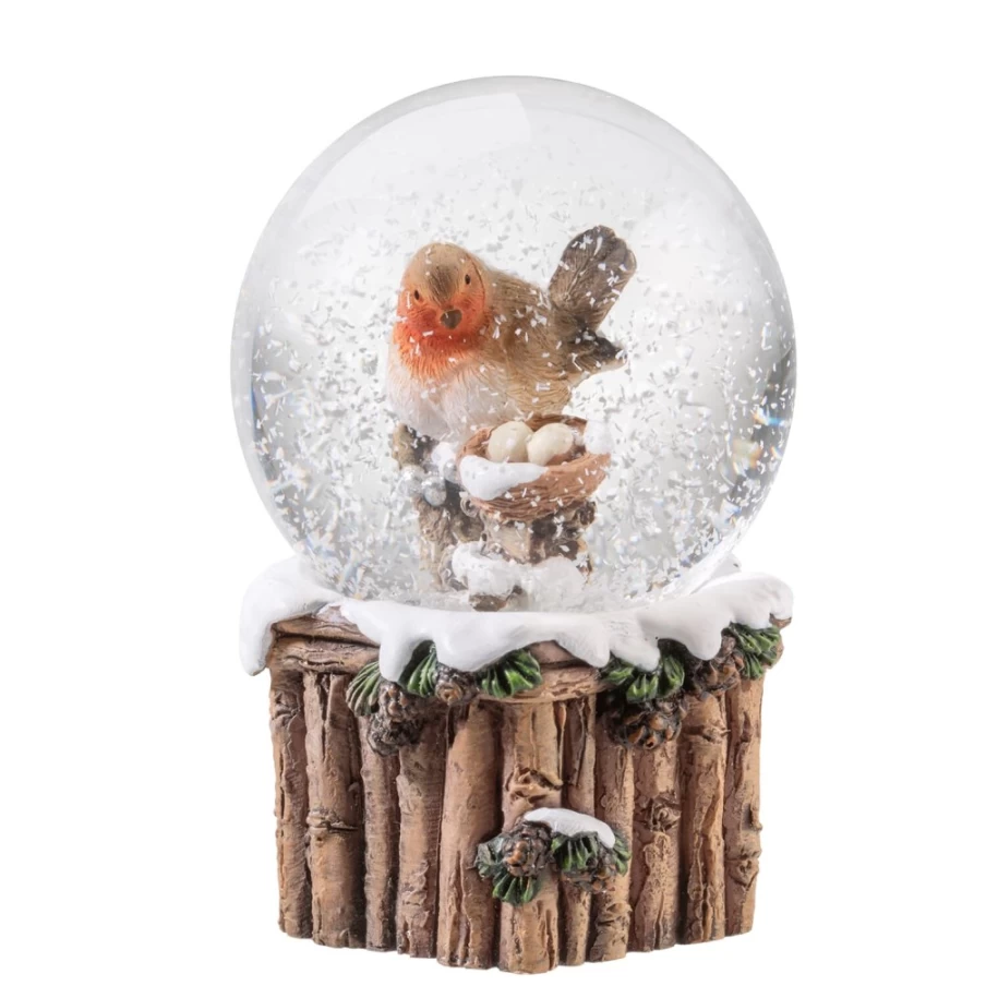 Käthe Wohlfahrt Robin's Nest Snow Globe - Handcrafted Christmas Decoration Collectible