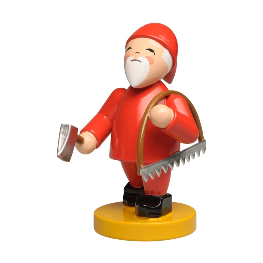 WENDT & KÜHN Collectible Gnome Figurine with Bow Saw and Axe - Handcrafted German Decor