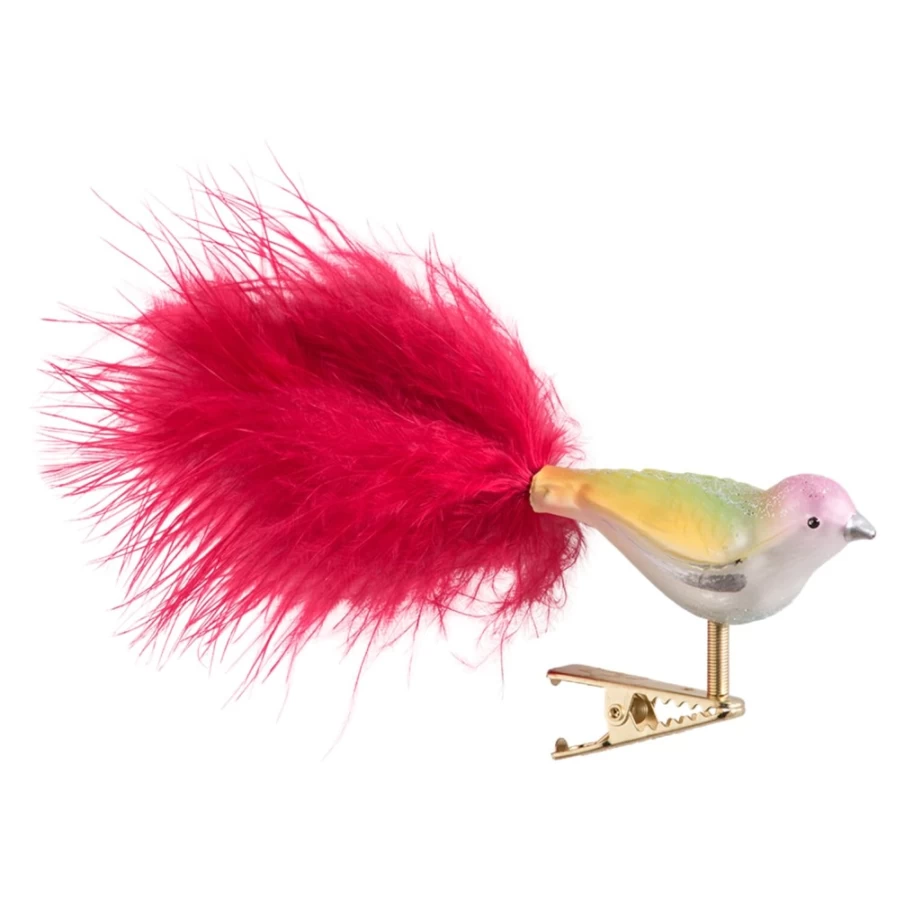 "Poesie in Glas Silver-Pastel Glass Bird Figurine – Elegant Home Decor"