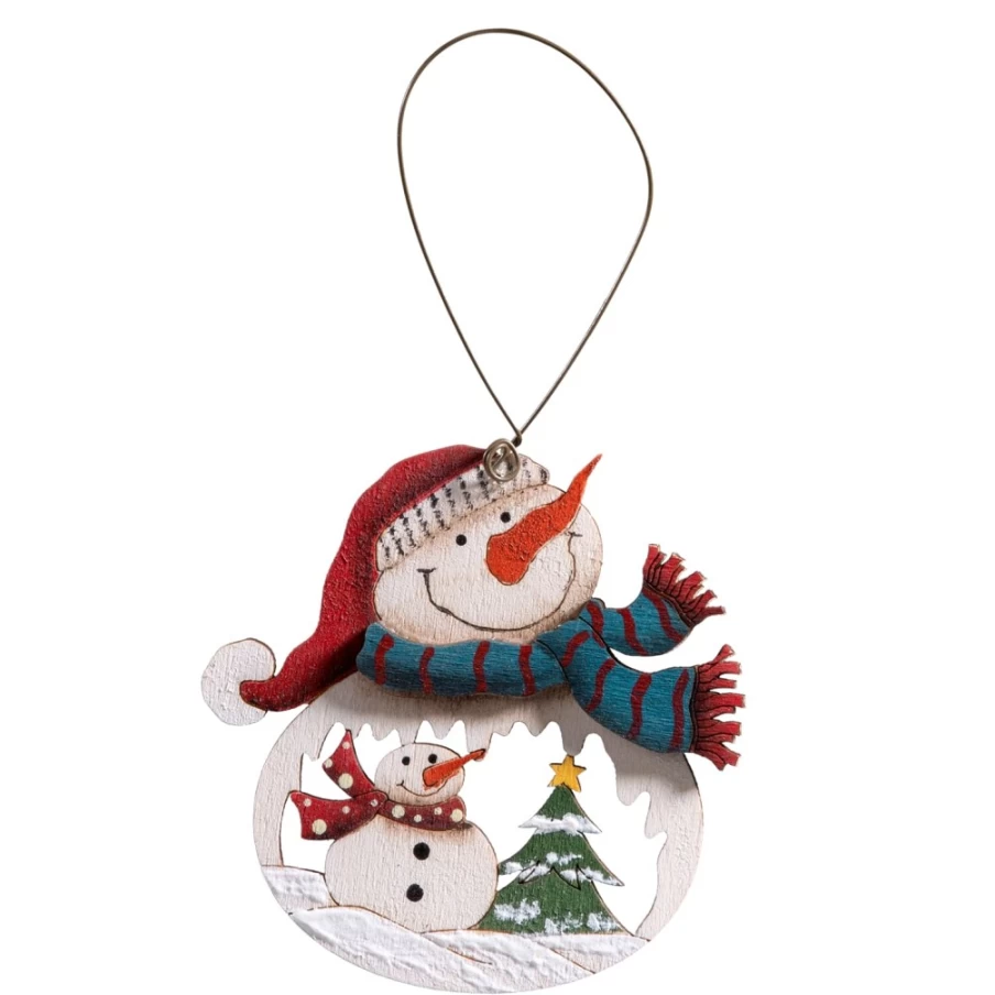 Käthe Wohlfahrt Handcrafted Snowman Hanging Ornament - Christmas Decoration