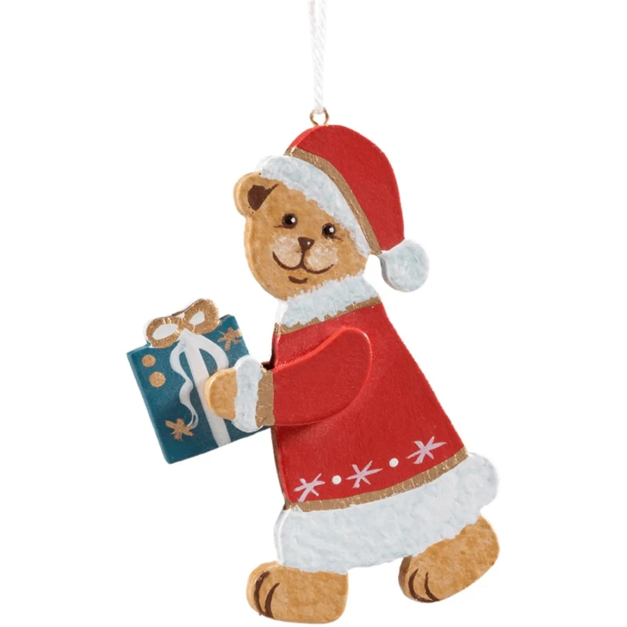 "Käthes Original Christmas Teddy Bear Holding Gift - Festive Holiday Plush Toy"