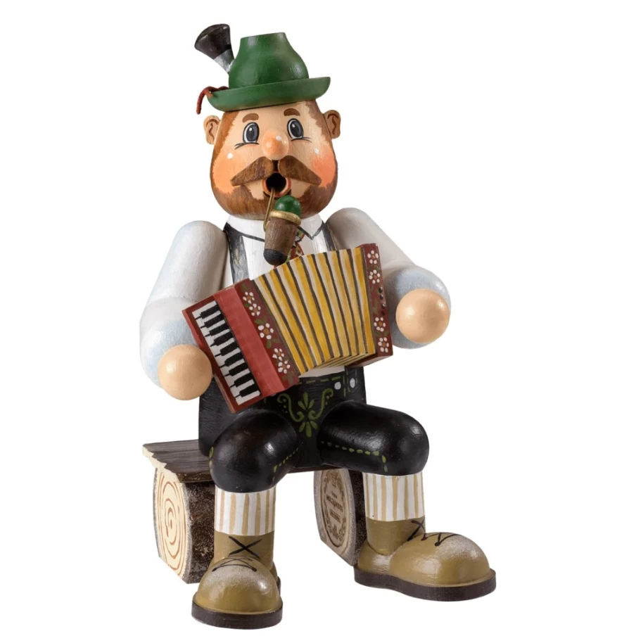 "Käthes Original Bavarian Musician Holzknoddl Incense Smoker – Traditional German Handmade Decor"