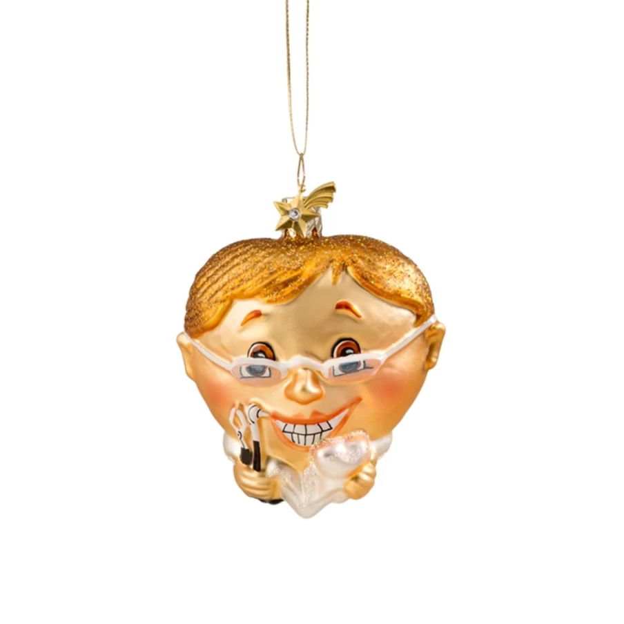 "Poesie in Glas Heart Dentist - Unique Handcrafted Glass Art Gift"