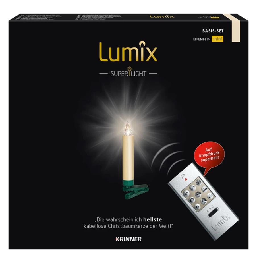 Krinner Lumix Ivory Superlight Mini 12-Candle Basic Set for Elegant Decor
