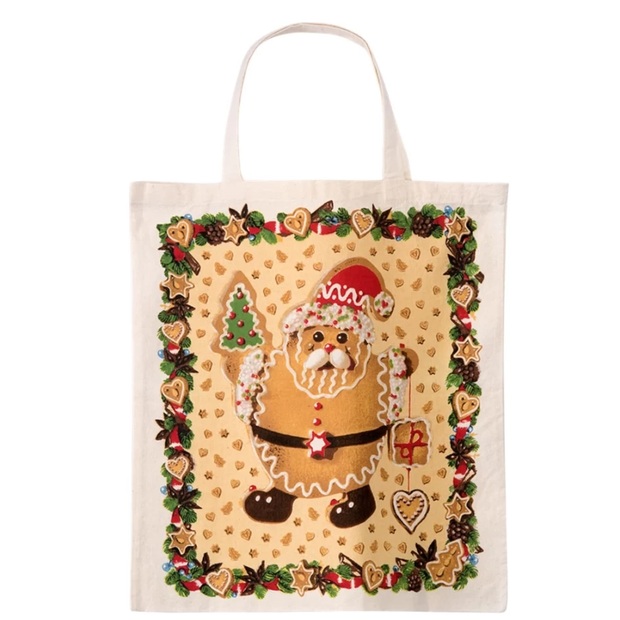 "Käthe Wohlfahrt Large Cotton Gingerbread Christmas Bag – Festive Holiday Tote"