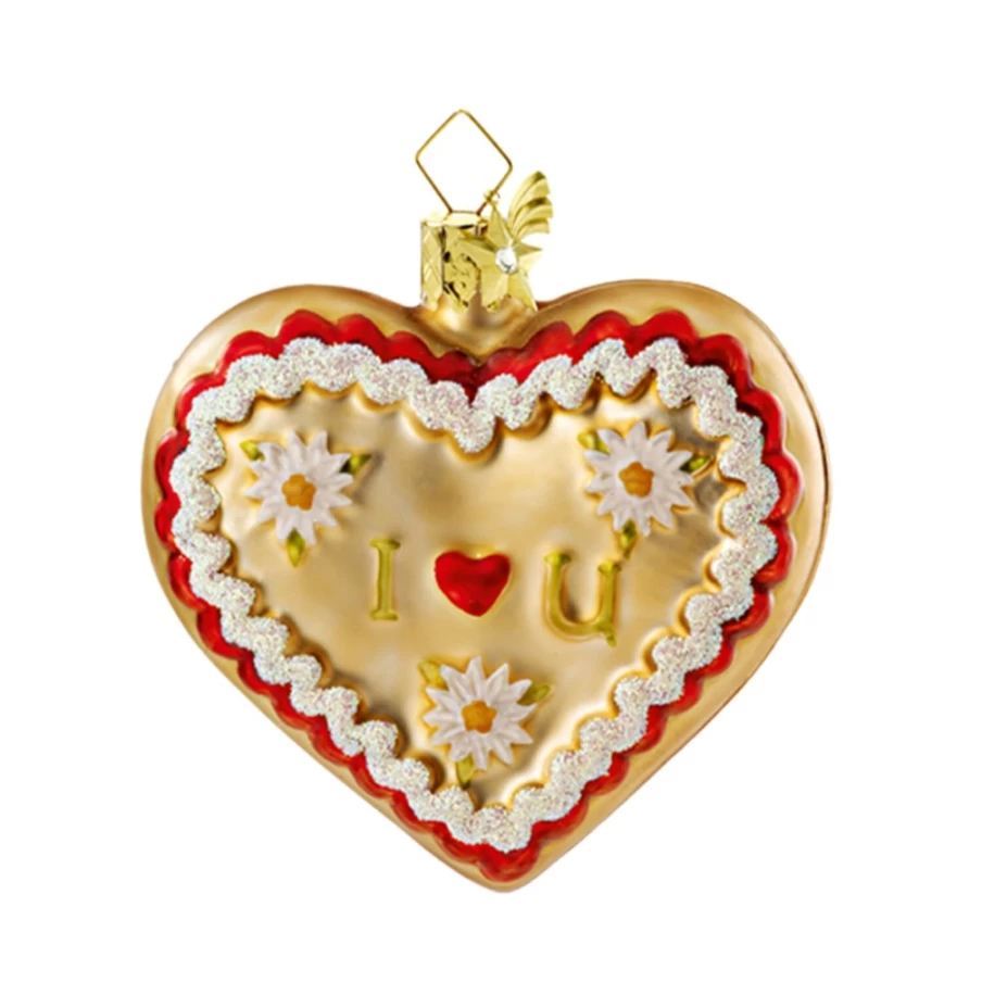 Poesie in Glas Bavarian Heart "I Love U" Romantic German Glass Keepsake Gift