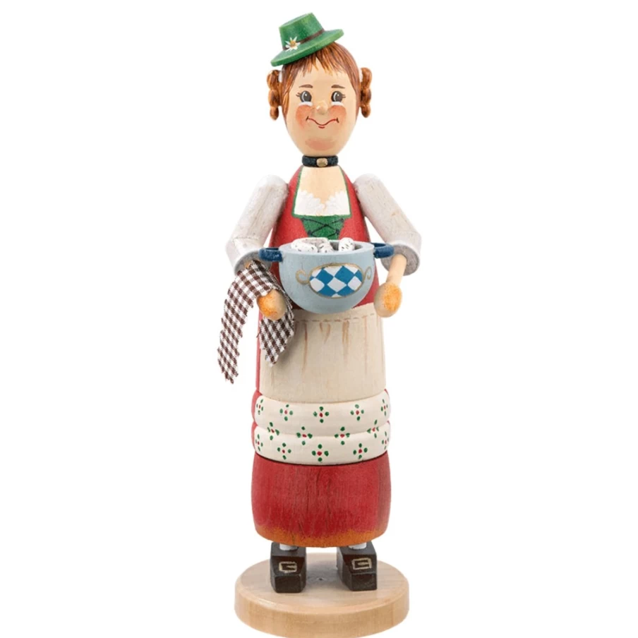 Käthes Original Bavarian Incense Smoker - Traditional German Holzmannl Figurine for Home Decor