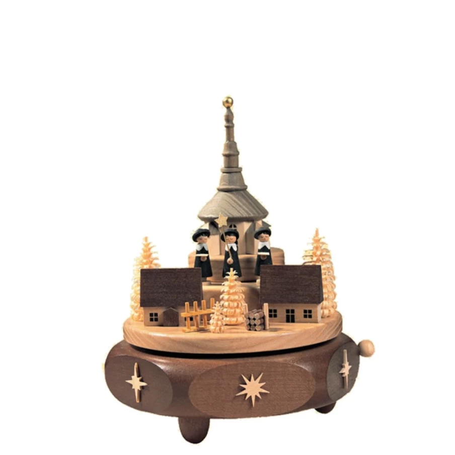 Richard Glässer Seiffen Church Village Musical Box - Handcrafted German Music Box with Traditional Folk Tune