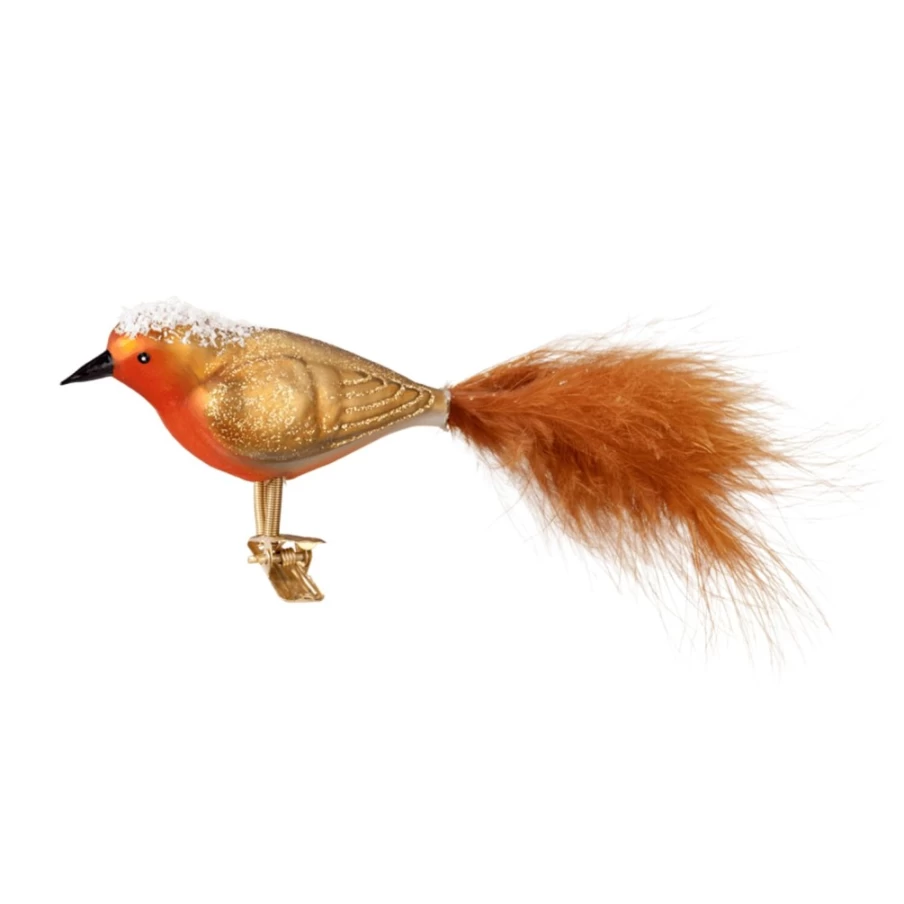 "Poesie in Glas Robin On Clip - Decorative Bird Clip for Home and Garden"