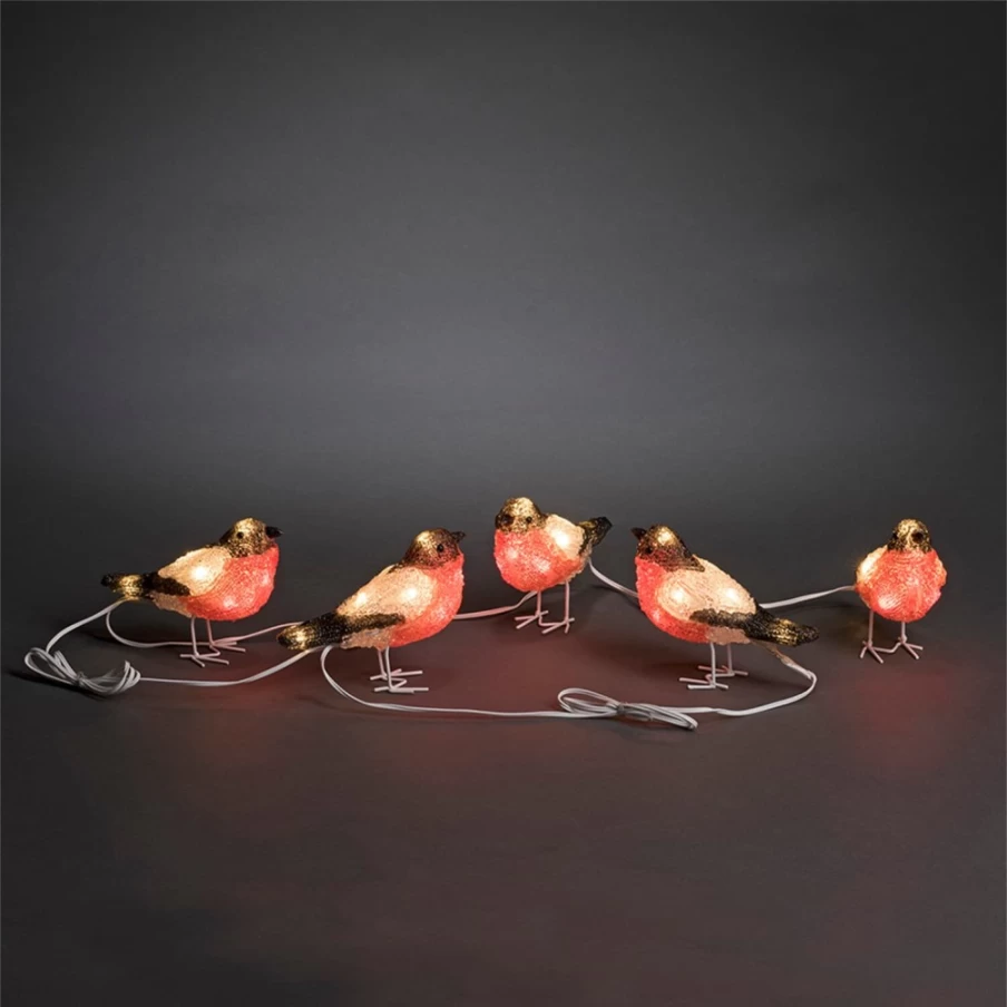 KONSTSMIDE LED Acrylic Robin Decorative Light for Indoor and Outdoor Use