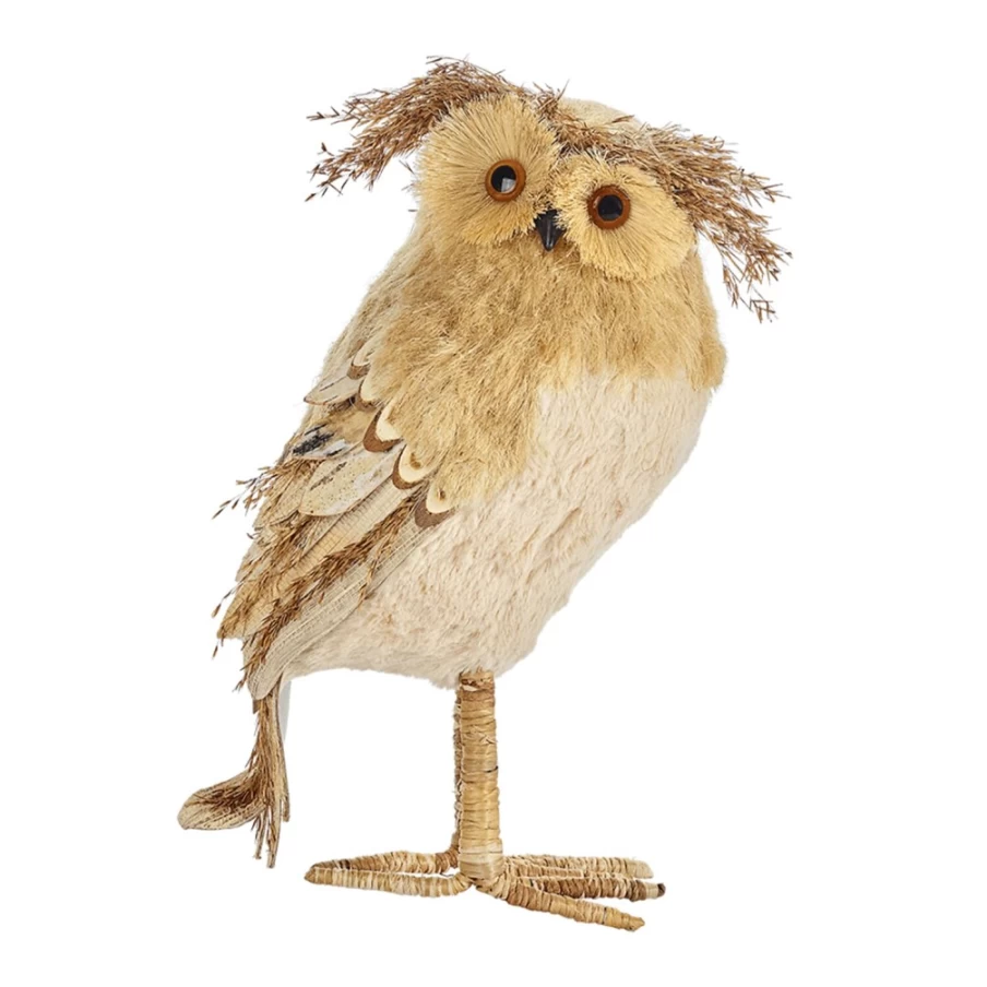 "Käthe Wohlfahrt Handmade Straw Owl Decoration 31cm | Christmas Ornament German Craft"
