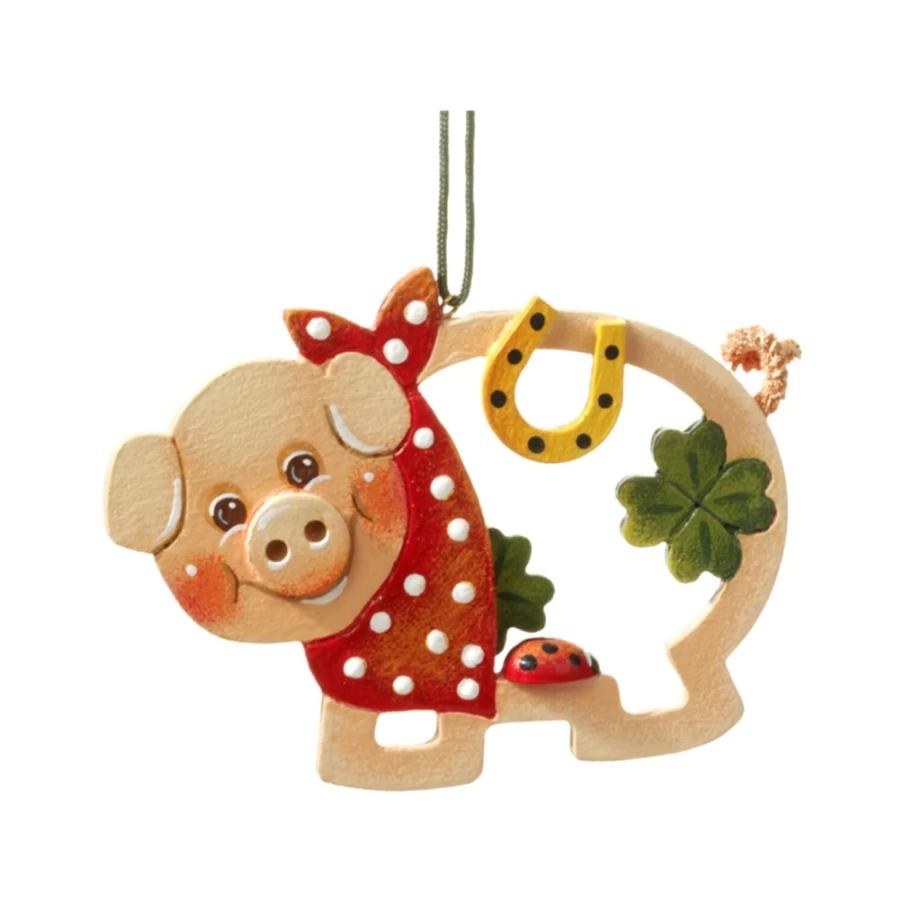 "Käthes Original Good Luck Pig Charm – Handcrafted Collectible Figurine for Prosperity"