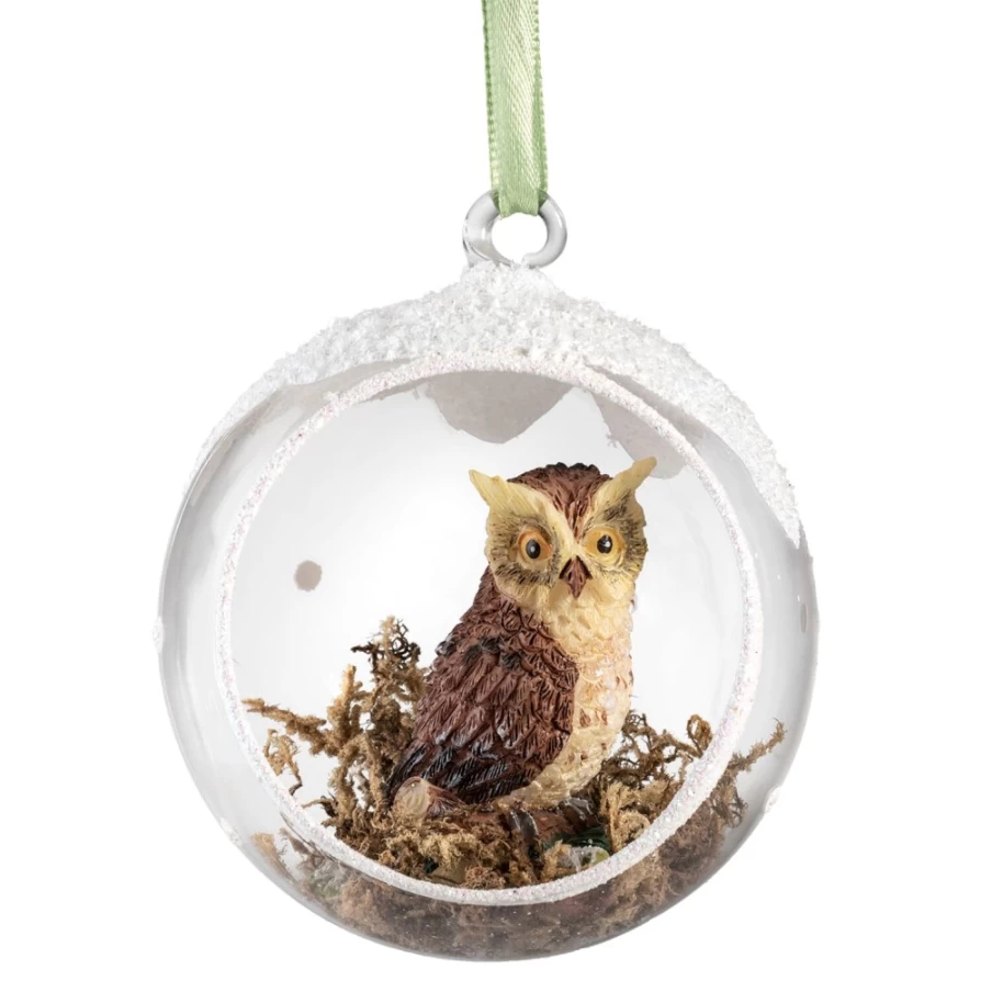 Käthe Wohlfahrt Handcrafted Glass Owl Bauble – Christmas Tree Ornament