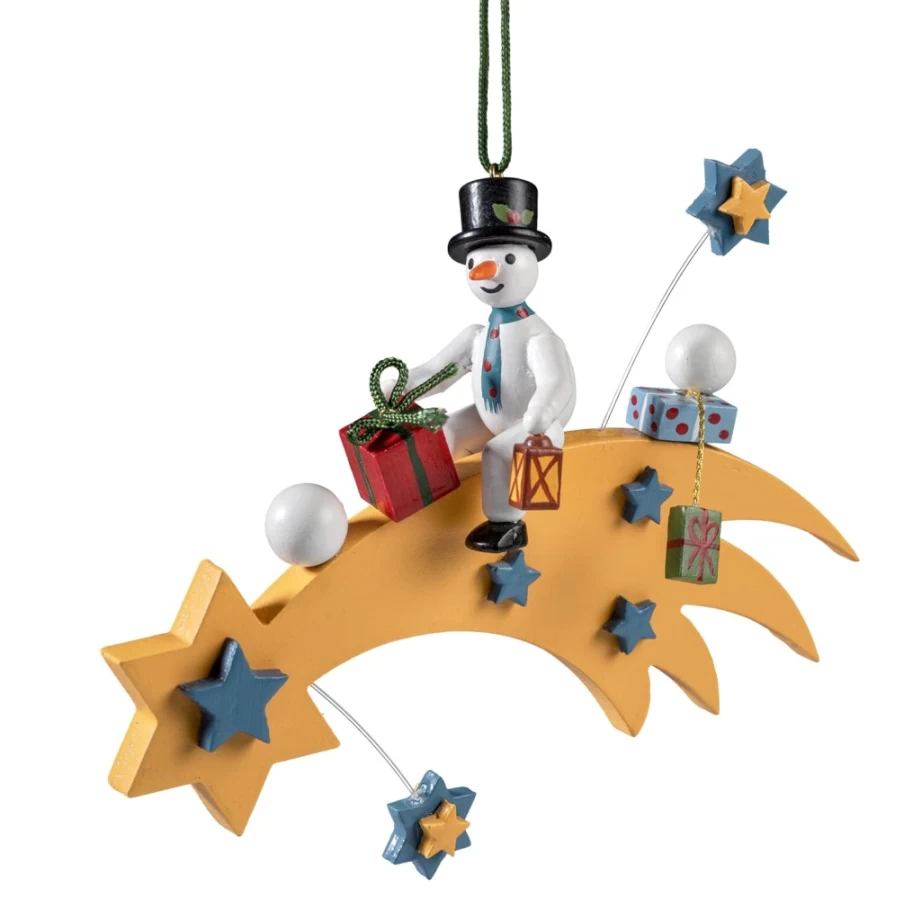 "Käthes Original Comet With Snowman Christmas Ornament – Handcrafted Holiday Decoration"