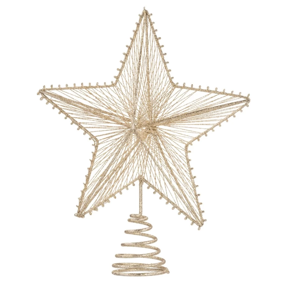 Käthe Wohlfahrt Champagne Gold Christmas Tree Topper Star - Elegant Holiday Decoration