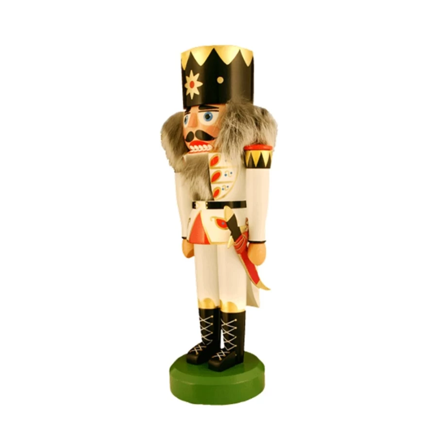 HODREWA 12.6 Inch White Nutcracker King - Decorative Christmas Figurine for Holiday Decor