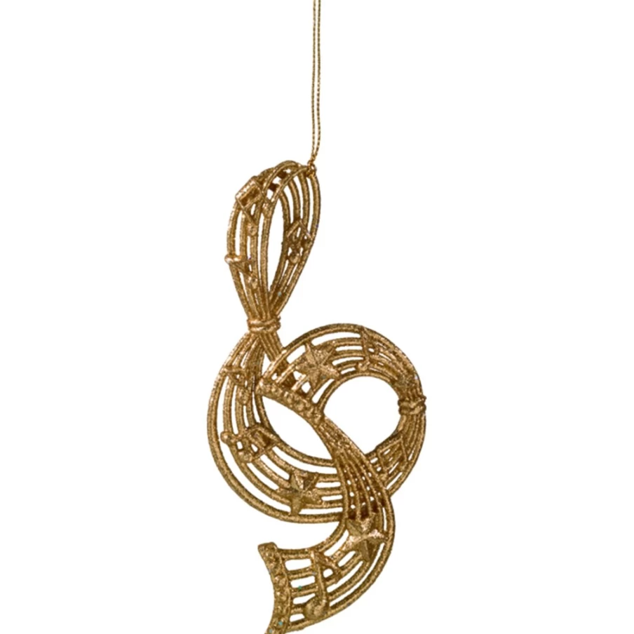 "Käthe Wohlfahrt Gold Clef - Elegant Musical Note Ornament"