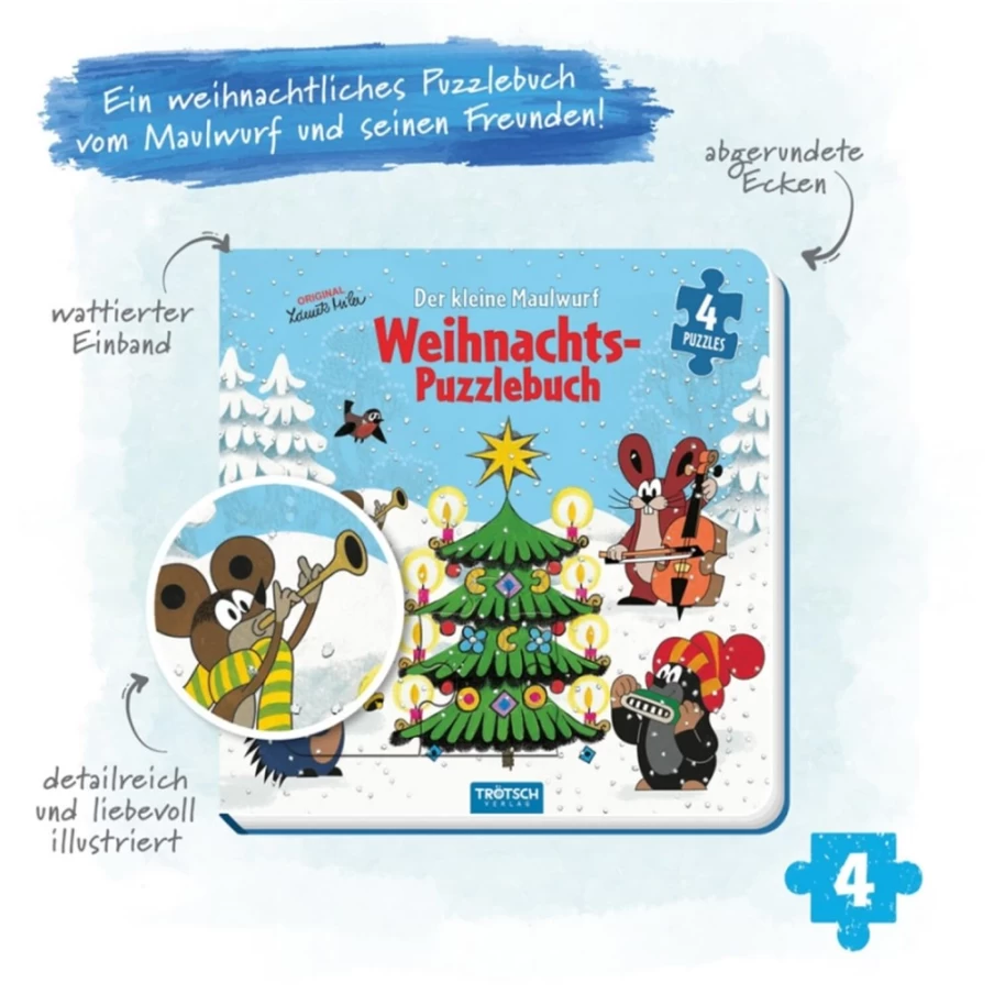 "The Little Mole Christmas Puzzle Book by Trötsch Verlag – Festive Fun for Kids"