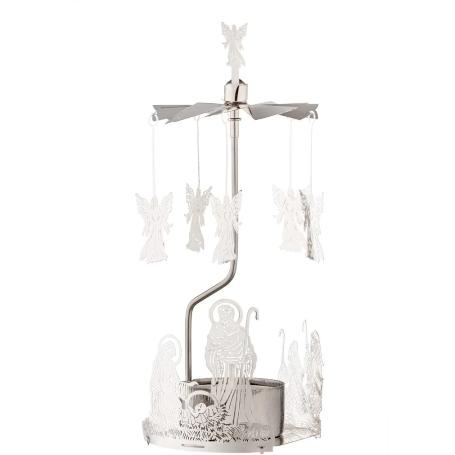 Käthe Wohlfahrt Silver Tealight Mobile Holy Family Christmas Ornament