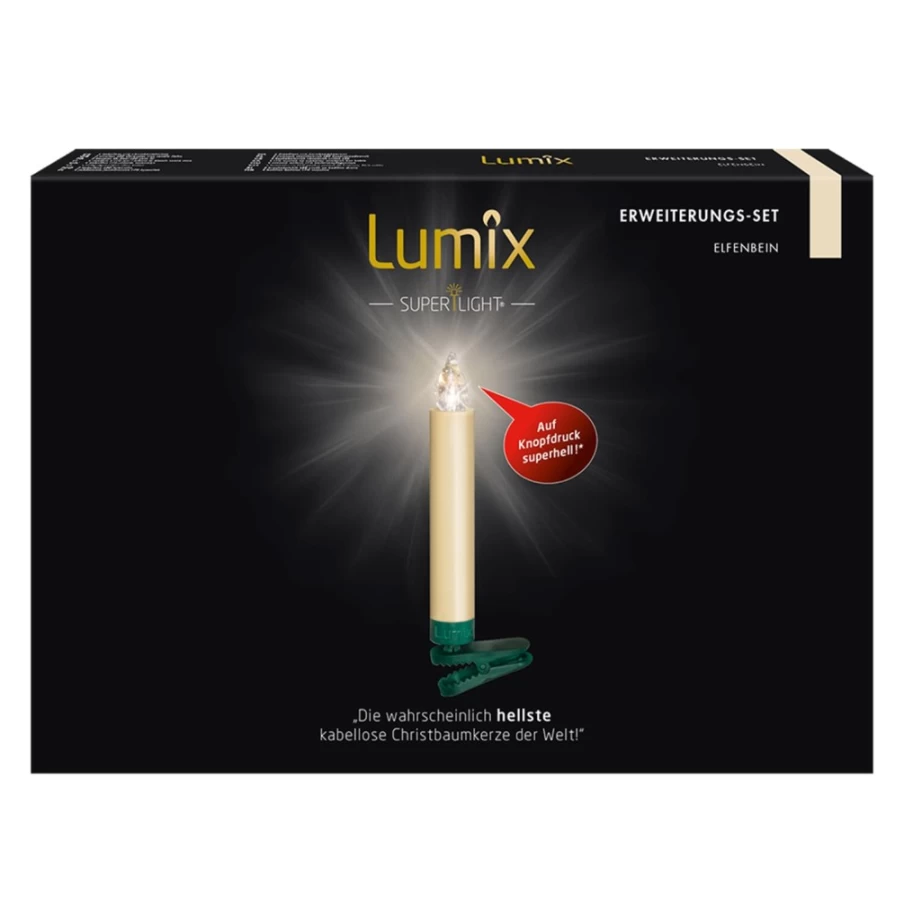 Krinner Lumix Superlight 5-Candle Ivory Expansion Set for Elegant Home Decor