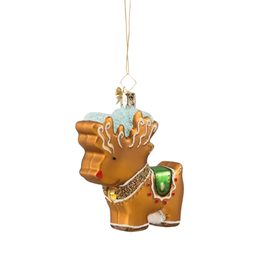 Poesie in Glas Gingerbread Reindeer Christmas Decor - Festive Holiday Cookie Ornament