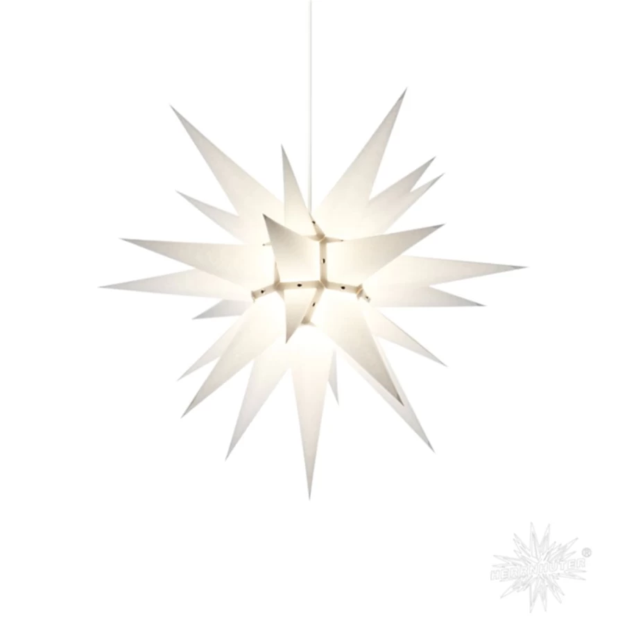 Herrnhuter Sterne White Paper Star Decoration – 23.6 Inch Traditional German Christmas Ornament