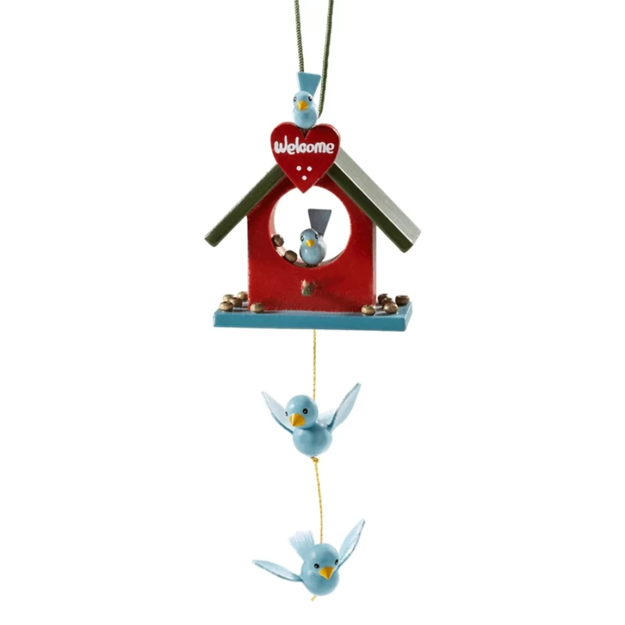 Käthes Original Handcrafted Wooden Birdhouse "Welcome" - Charming Garden Decor for Birds