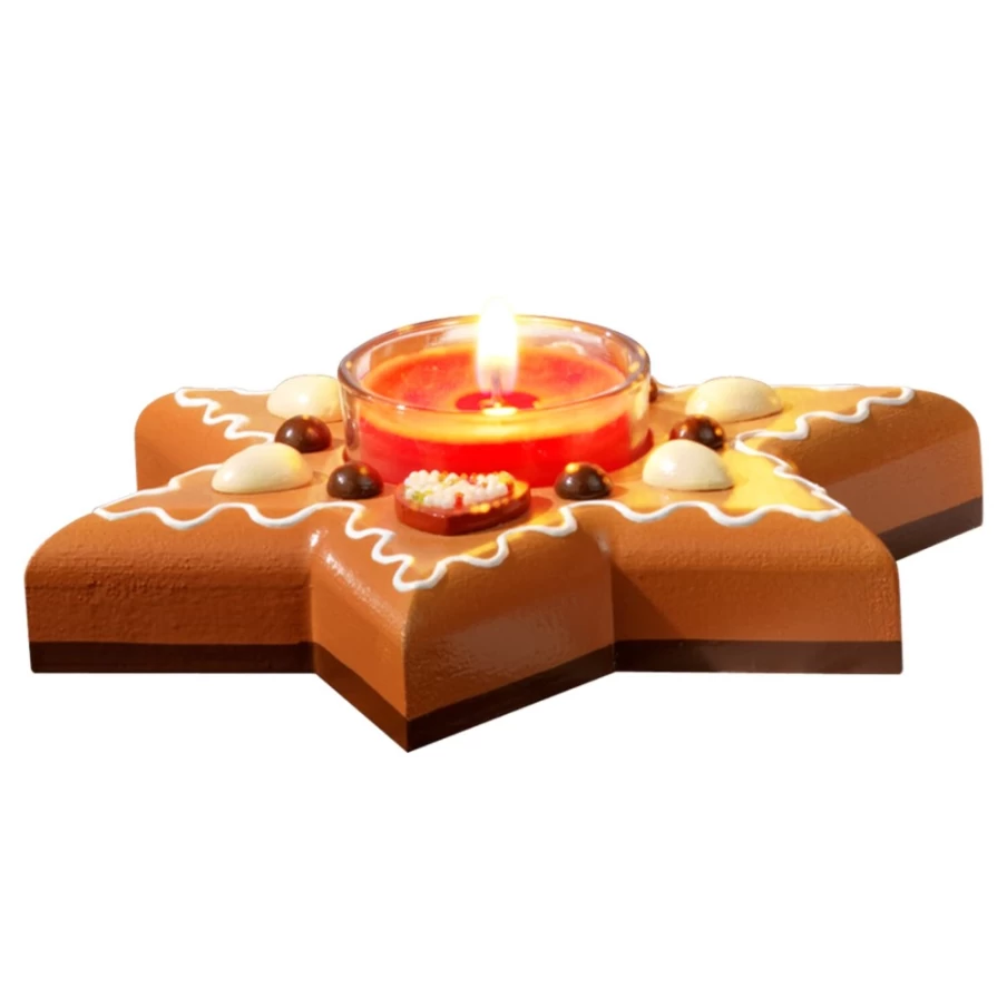 Käthes Original Gingerbread Star Christmas Candle Holder - Decorative Holiday Home Decor