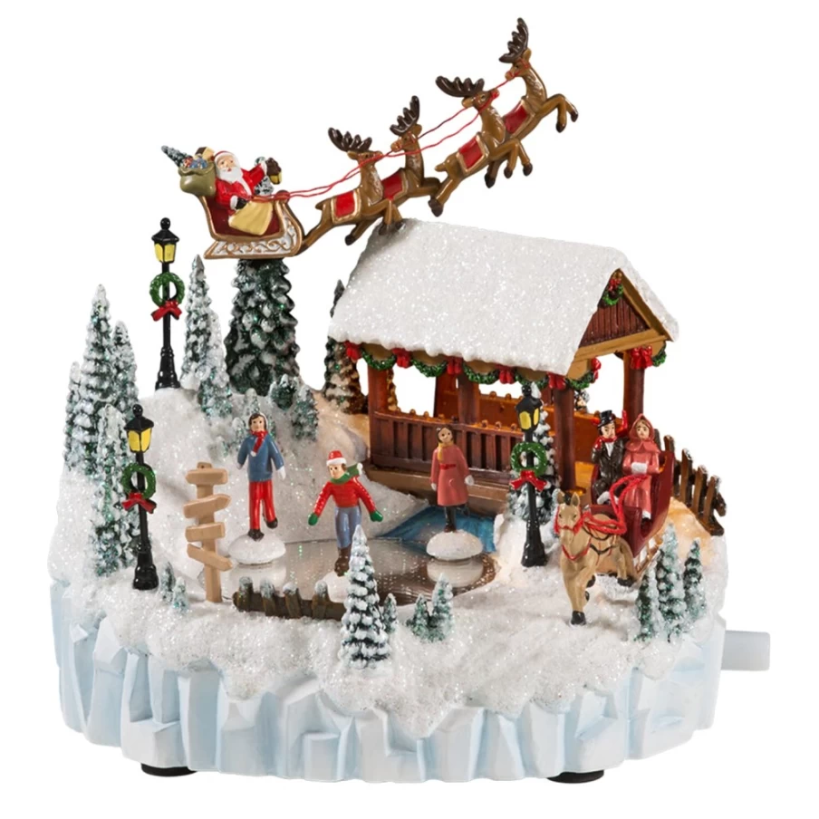 "Käthe Wohlfahrt Handcrafted Ice Skaters Music Box – Collectible Winter Holiday Decoration"
