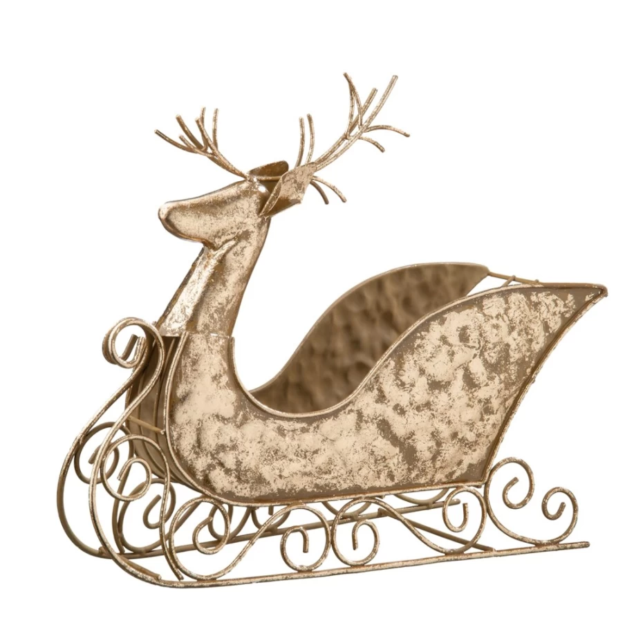"Käthe Wohlfahrt Christmas Sleigh with Reindeer - Handcrafted Holiday Decor"