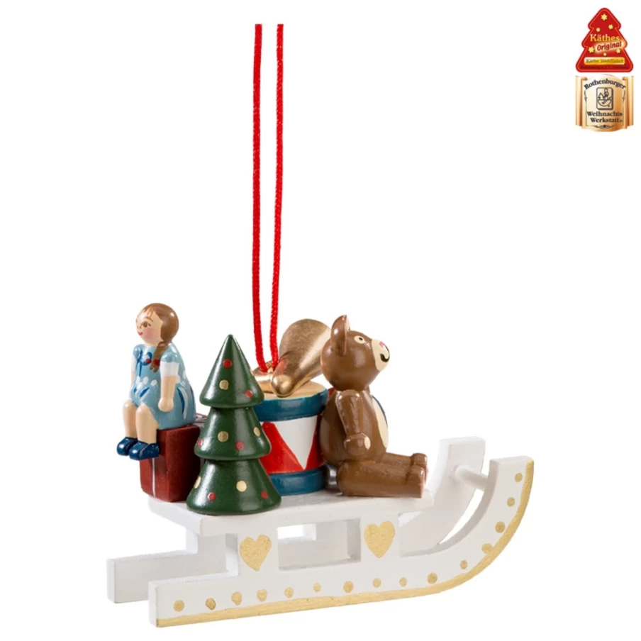 "Käthes Original Christmas Gift Sleigh - Handcrafted Holiday Decor & Festive Present Holder"