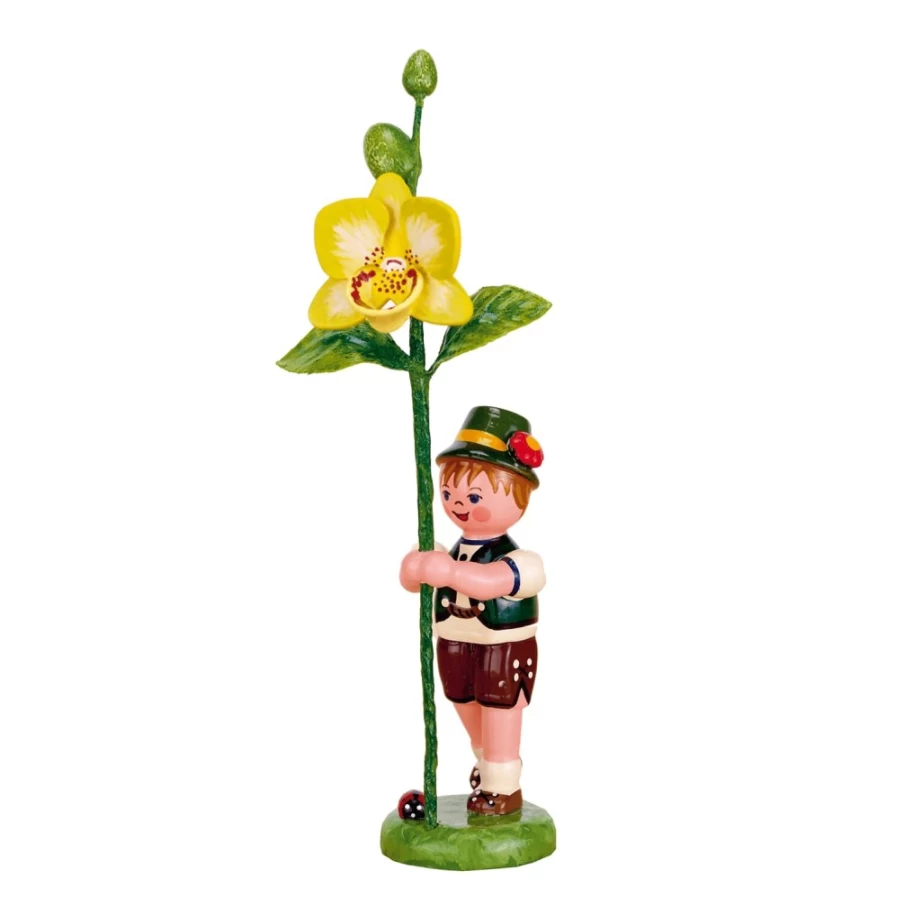 "Hubrig Volkskunst Flower Children Orchid – Handcrafted Decorative Floral Art"