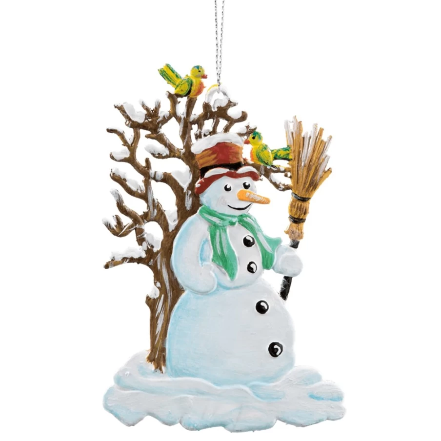 "Käthes Original Handcrafted Snowman with Christmas Tree Holiday Decoration"