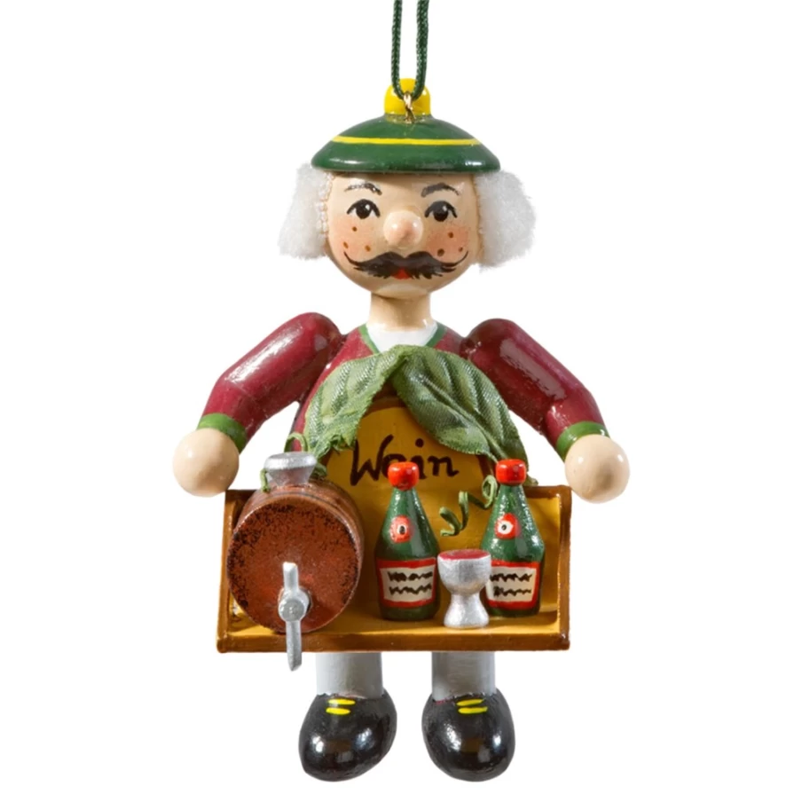 Käthes Original Wooden Wine Seller Buddy - Handcrafted Decorative Figurine