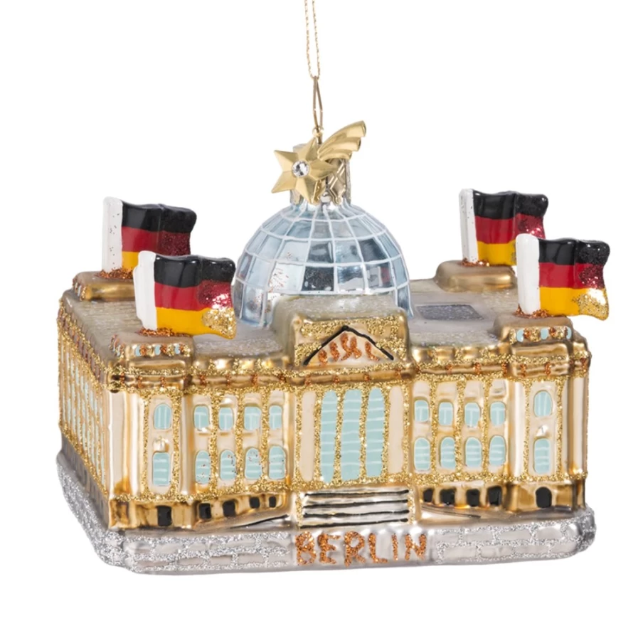 "Poesie in Glas Berlin Reichstag Souvenir Glass – Collectible German Parliament Gift"