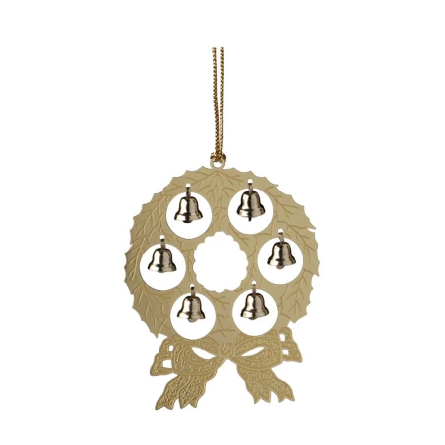 "Käthe Wohlfahrt Christmas Wreath With Bells - Decorative Holiday Door Hanging"