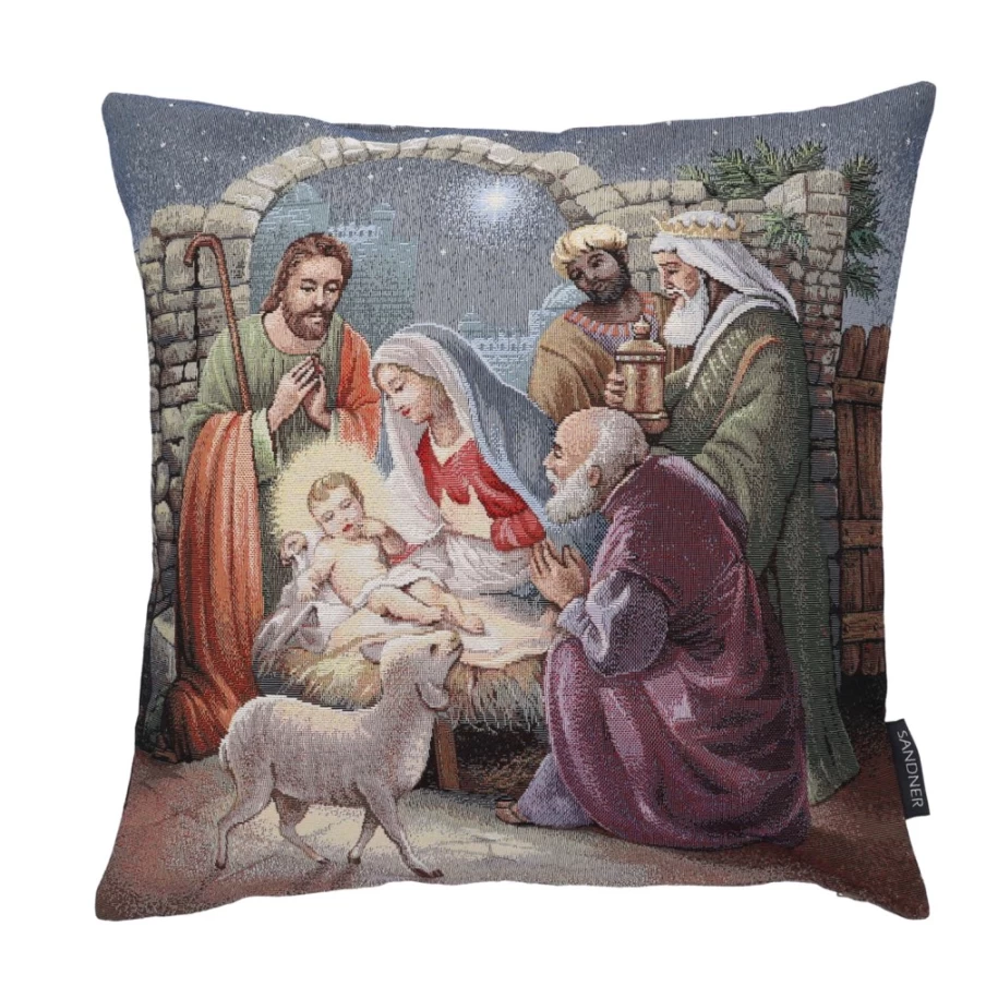 Sandner Christmas Cushion Cover - Festive Holiday Decor for Home & Living Room