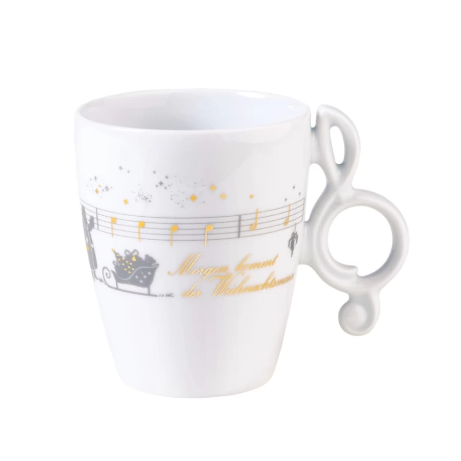 Meissen Porzellan Christmas Themed Porcelain Cup "Morgen Kommt Der Weihnachtsmann" - Handcrafted Holiday Collectible