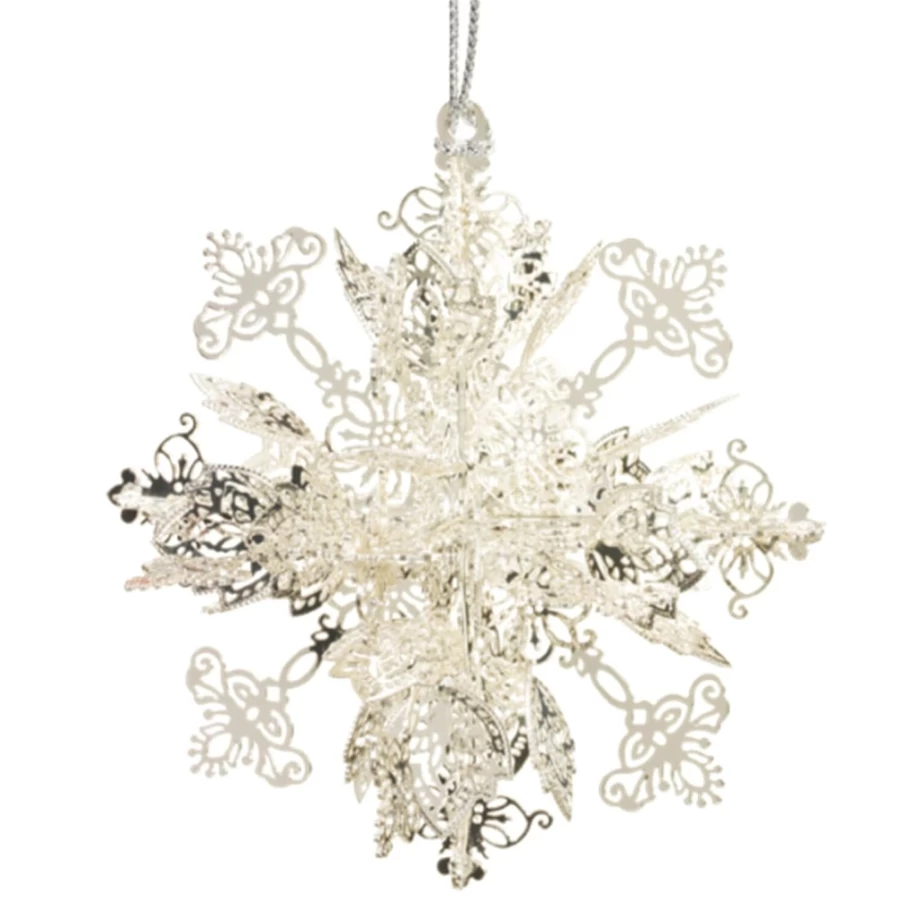 "Käthe Wohlfahrt Silver-Plated Snowflake Christmas Ornament"