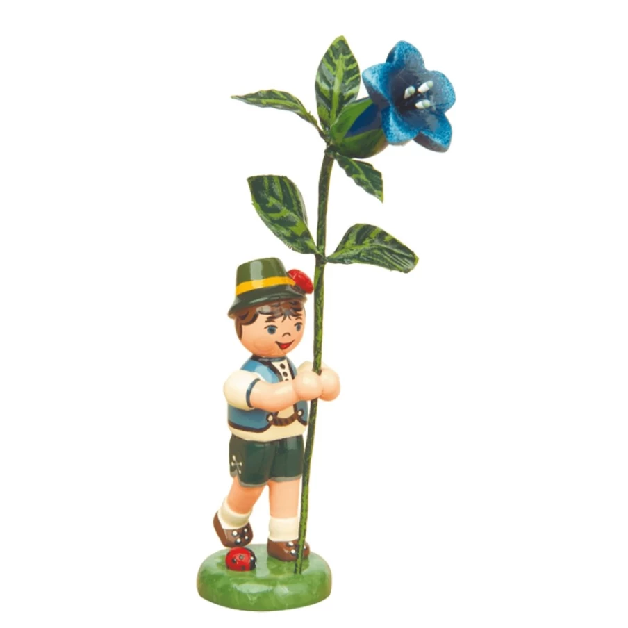 "Hubrig Volkskunst Flower Children Gentian - Handmade Folk Art Decor"